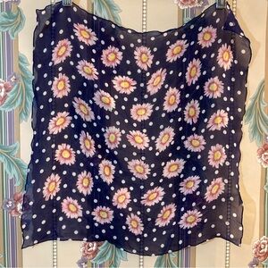 Vintage Polka Dot Floral Silk Scarf, The Limited